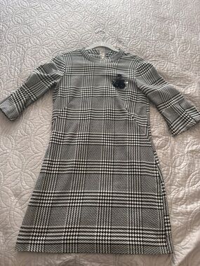 H&M Black and White Plaid Mini Dress
